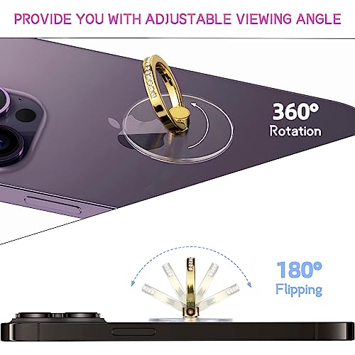 Transparent Phone Ring Holder - Jsoerpay 2 Pack Cell Phone Ring Holder Finger Grip Loop Universal 360 Degree Rotation (Gold & Diamond) #TOP3
