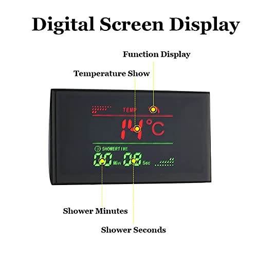 Sistema de columna de ducha LASEVE con pantalla digital, acero inoxidable, incluye cabezal, ducha manual, jets corporales, grifo de bañera y bidé en amarillo miniatura 4