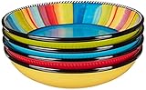 Certified International Sierra 9' Soup/Pasta Bowl, Set of 4 Assorted Designs, Multicolored
