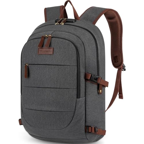 Tzowla Canvas Laptop Backpack, 15.6-inch, Anti-Theft, Lock