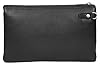 Genuine Leather Mens Large Stylish Wrist Bag Money Travel Organiser Clutch Bag A302 Black #1