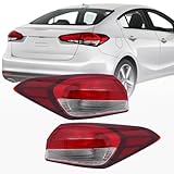 YINZINR Outer Side Halogen Tail Light Rear Lamps Assembly Fits for 2017 2018 Kia Forte Sedan EX, LX, S, SX # Replace 92401-F20000 R92402-F20000 (Driver & Passenger Side)