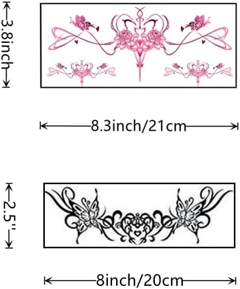 28 Sheets Sexy Temporary Tattoos for Women - Abdomen Waist Waterproof Stickers for Bachelorette Party, Girls and Body Art