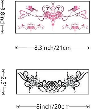 28 Sheets Sexy Temporary Tattoos for Women - Abdomen Waist Waterproof Stickers for Bachelorette Party, Girls and Body Art