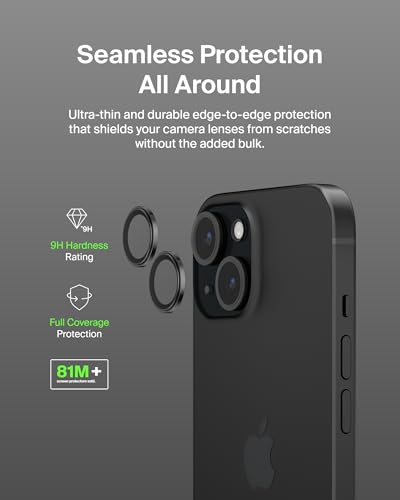 Image of Belkin Tempered Glass Camera Lens Protector for Apple iPhone 15, 15 Plus - Case-Compatible Tempered Glass Lens Cover, Apple iPhone Accessories - 2-pack