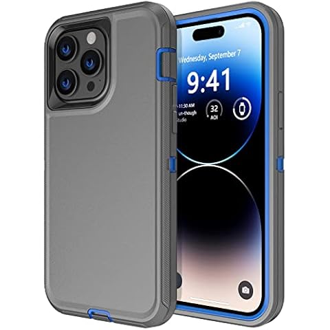 Protebox for iPhone 14 Pro Case, Shockproof Drop-Proof Dust-Proof Heavy Duty Protective Rugged Phone Case Cover for Apple iPhone 14 Pro 6.1 inch (Gray Blue)… Cover