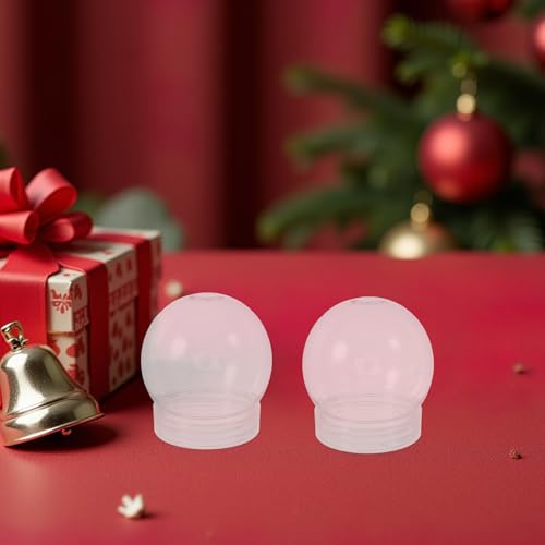 Bolas de nieve de plástico transparente compactas para adornos navideños 6