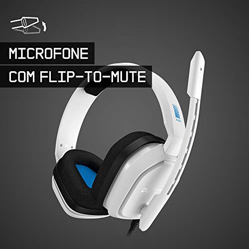 Headset ASTRO Gaming A10 para PlayStation, Xbox, PC, Mac - Branco/Azul