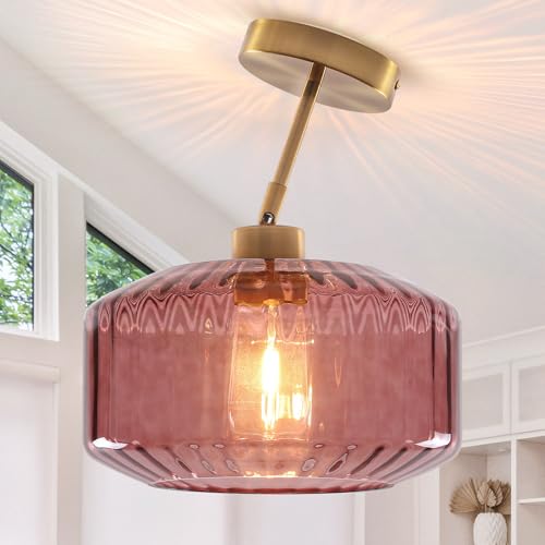 Heircido Mid Century Semi Flush Mount Ceilings, 11.81 Inch Glass