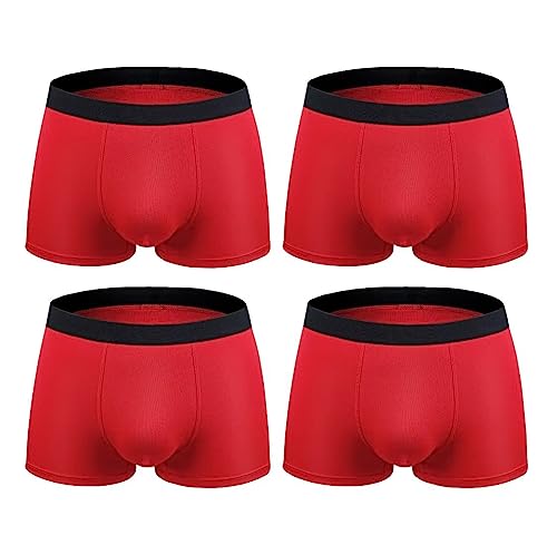 Mens Modal Underwear Seamless Microfiber Boxer Briefs Trunks Short Leg Pack