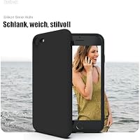 Zuvirelx Silikon Handyhülle für iPhone SE 2nd 3rd 2020/2022, iPhone 8/7 Hülle, Weiches Griff, Dünne, Minimalistisch, Stoßfest, rutschfest, Taschenpassend - Schwarz – Ansicht 2