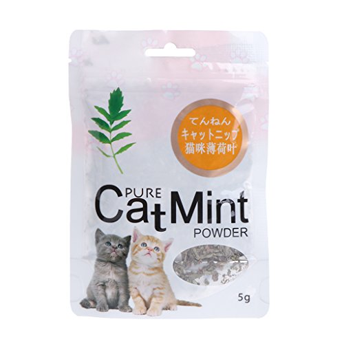 Cats Mint Treats Poudre de soin naturelle sélectionnée pour les feuilles Poudre naturelle de menthe pour chats 0 lits pour chats d&rsquo;intérieur réchauffement