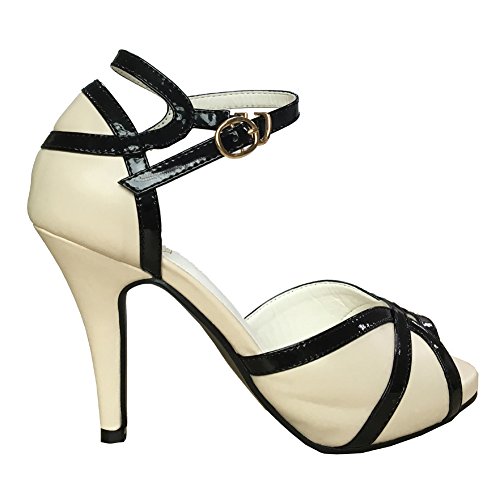 Image of getmorebeauty Peep Toe Heels for Women Sexy Strappy High Heels Ankle Strap Heeled Sandals