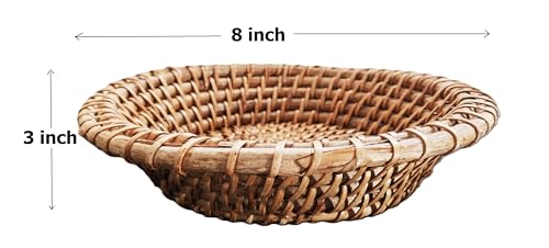 Image of Organic Food Uncontamination Natural Cane Rattan Roti Serving Basket.