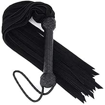 Fun Guru Genuine Buffalo Suede Leather Fully Handmade Whips - Suede Leather Crop for Horses - Performances and Show - Horse Training Whip - Black