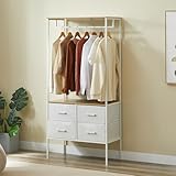 ROBUSTE: Structure solide en métal blanc et plateaux en bois composite, conçue pour une excellente durabilité. Possibilité de fixation murale pour renforcer la stabilité.