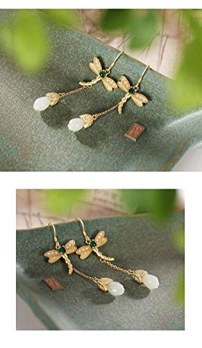 Pendientes de mujer de plata y nefrita un regalo original de estilo chino 2