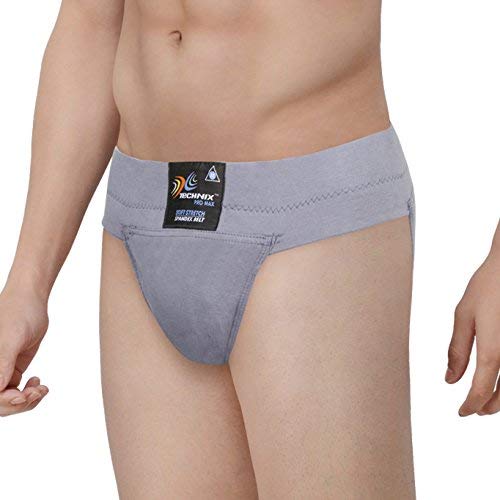 Technix Men's Breathable Cotton Athletic Supporters Cross fit Gym and Fitness for Cricket, Football, Hockey, Athletics, Badminton Lawn Tennis & Any Other Sports Grey 3 41cWsiRwVQL