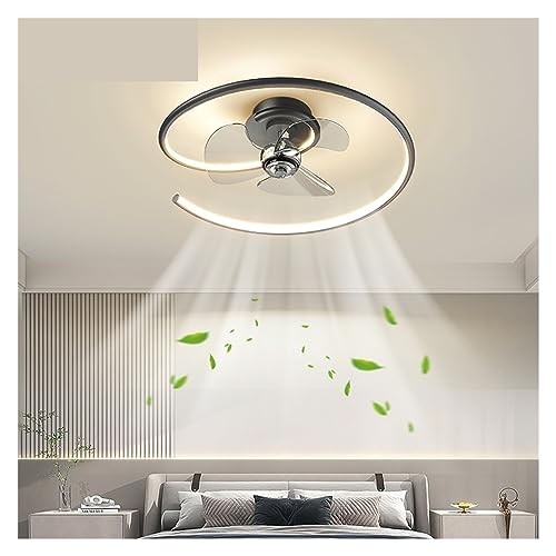 Ventilateur de plafond LED avec lampe et télécommande orientable à 360° pour salon - 2