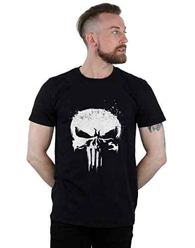 Marvel Men's The Punisher TV Skull Logo T-Shirt Black Small