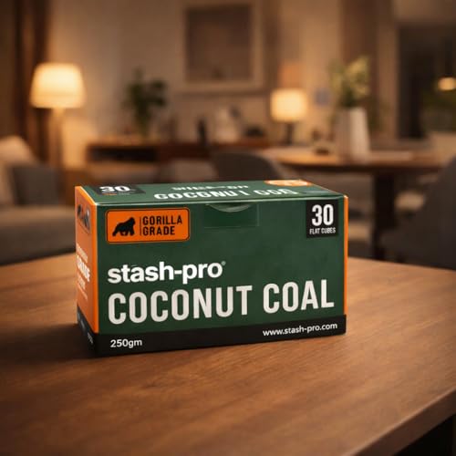 Image of Stash-Pro Coconut Coal Flat Cubes | Gorilla Grade | Long Burn | Low Odour | Low Ash | 250g per Box (3, Flat Cube)