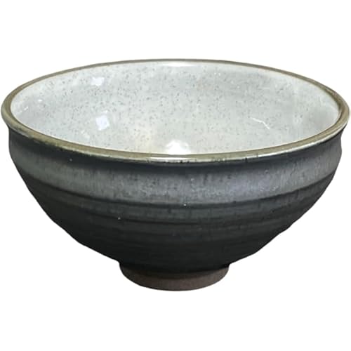 エールネット(Ale-net) 抹茶碗 W12.4×D12.4×H7cm 白釉黒彩京型抹茶碗 茶道 茶道具 抹茶茶碗 陶器 美濃焼 日本製