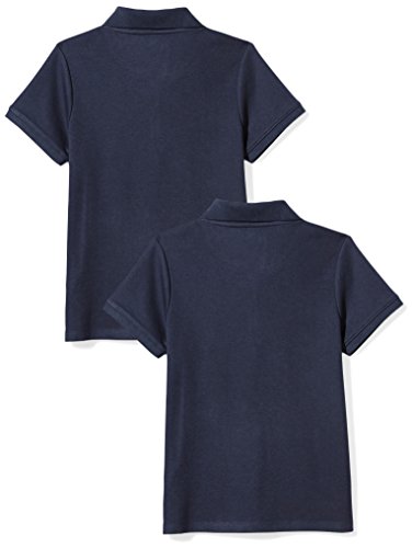 Amazon Essentials Girls' Uniform Short-Sleeve Interlock Polo Shirt, Pack Of 2, Navy, X-Large #TOP2