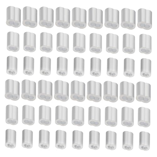 Cabilock 180 piezas Manguitos de Aluminio para Cable de Acero Kit de Abrazaderas Ovaladas y Forma de Resistentes y Duraderas para Fijación y Transporte Seguro de Cables