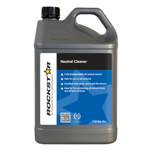 Rockstar NEUTRAL CLEANER 5L, fully biodegradable ph neutral. Maintain sealed natural stone, concrete, terrazzo, sandstone & glazed ceramic tiles - excellent for daily stone, grout & tile cleaning