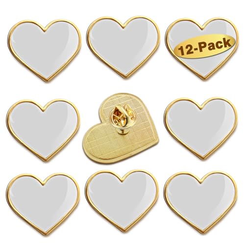 Image of 12 /25 /50 /100Pcs Multicolor Heart Love Lapel Pins Bulk - Metal Heart Health Brooch Badge For Men Women Clothes Bags Hats