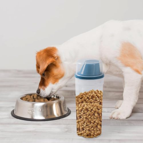 Contenedor de alimento para mascotas de 1500ml con vertedor y dispensador de premios 3