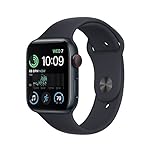 Apple Watch SE (2nd Gen) (GPS + Cellular, 44mm) - Midnight Aluminum Case with Midnight Sport Band, S/M (Renewed)