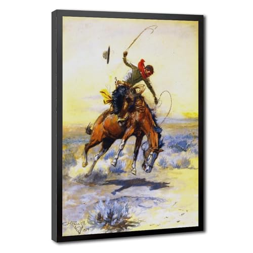 Toile The Bucker par Charles M Russell pour une décoration de bureau inspirante
