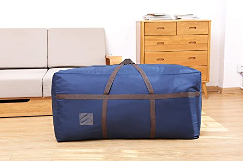 Large Blue Duffel Storage Bag - Premium-Quality Heavy Duty 600D Polyester Oxford Cloth with Handles and Reinforced Seams - 42" x 16" x 20" Inches (110 x 40 x 52 Centimeters) - Thumbnail 4