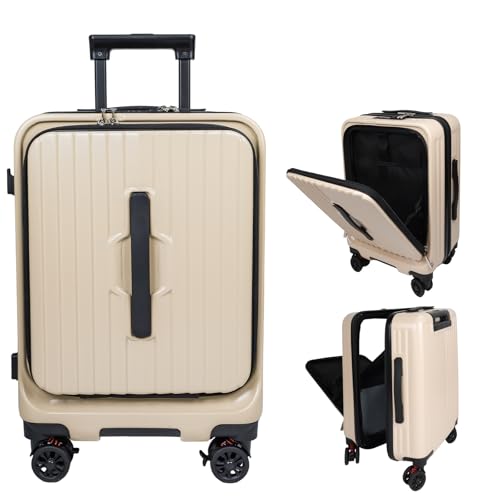 [J.K.T] スーツケース フロントオープン 前開き キャリーケース 機内持ち込み 軽量 Sサイズ 【1:9と3:7の2WAY開き方 黄金比の収納】 両開きスーツケース 小型 パソコン専用収納付き 多機能 ストッパー付き 静音キャスター PC製 頑丈 TSAロック搭載 防爆ジッパー 出張 国内 海外 短期旅行 キャリーバッグ suitcase 男女兼用