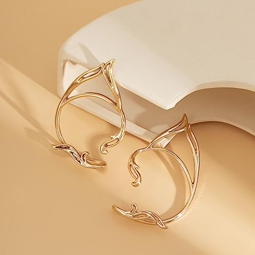 LUXCASTLE Elf Ear Cuffs Non Pierced Wraps Cosplay Fantasy Earrings Fairy Ears Climber Earrings Jewelry for Women 2Pcs3