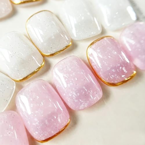 Born Pretty Jelly Snow Glitter Gel Polish,Snowflake Sequins Milky Pink
