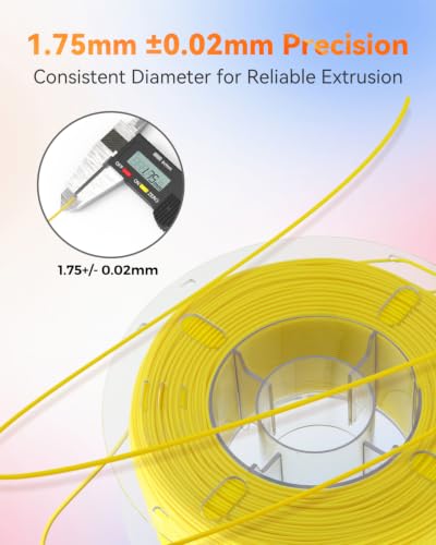 Image of VOXELAB HS PLA+ Filament 1.75mm, High Speed PLA Plus 3D Printer Filament, 1kg (2.2lbs) for Most FDM 3D Printers, Enhanced Toughness & Smooth Printing, Superior Layer Adhesion(Yellow)