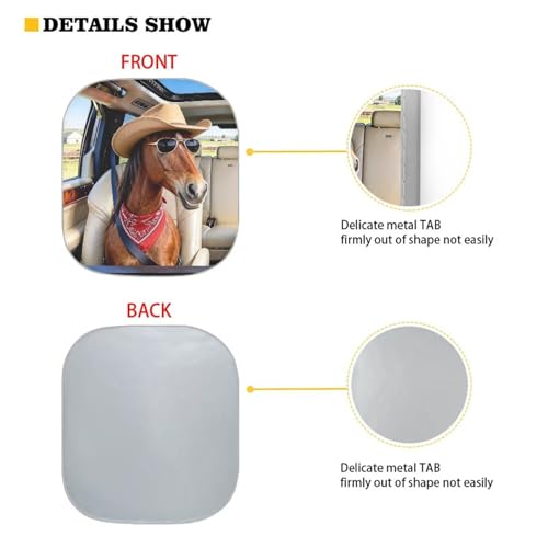 Image of Funny Horse Car Sun Shade for Front Window Foldable Automotive Front Window Sunshade Protector 2-Piece Car Sunshades Easy to Install Universal Car Accessories Decoration