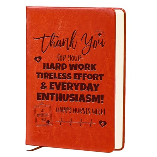 QDWXDEL Nurses Week Gifts,A5 Hardcover Leather Journal for Women, Nurse Gifts Journal Notebook for Work,Nurse Gifts for Women (Thank You Nurse)