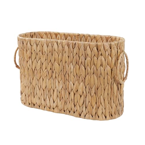 Coeusy Toilet Paper Storage Basket, Water Hyacinth Toilet Paper Holder for Up to 6 Mega Rolls, Wicker Basket for Bathroom Accessories Organizer, Boho Hand Woven Rattan Decorative Decor, Natural