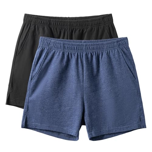 Image of AMY COULEE Mens Lounge Shorts 4 inch Pajama Lightweight Cotton Sleep Bottoms with Pockets