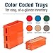 BankSupplies Quarter Large Capacity Coin Storage Box - Orange - 300 Dollar Capacity - Coin Organizer - High Capacity Coin Box - Stackable Rolled Quarter Holder