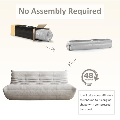 Image of Modular Sectional Sofa Couches L-Shape Couch 3 Seat Modular Sofa Memory Foam Sectional Couches for Living Room, (Gray, 3-Seater)