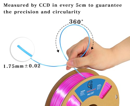 Image of Goto Guard Silk PLA Filament, Dual Color PLA Rose Red and Blue, 3D Filament Multicolor PLA, Multicolor Filament for Most 3D Printer, 3D Printing Filament 1.75mm 1KG(2.2lbs)