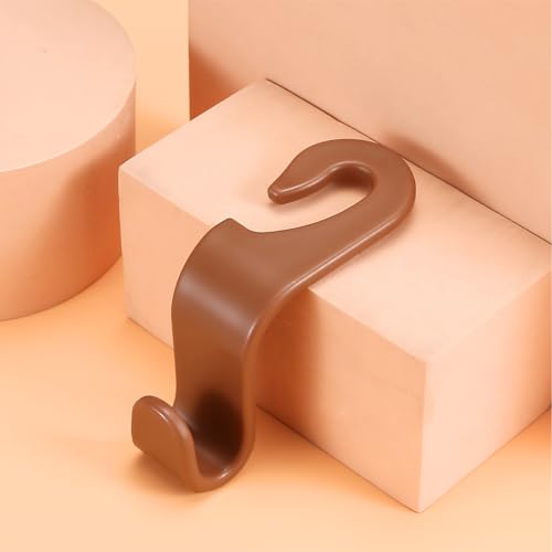 Image of 4PCS Car Back Seat Headrest Hooks, Rear Car Seat Storage Headrest Hanger Holder Hooks Organizer, Universal Auto Interior Accessories for Bag Purse Handbag Cloth Coats Grocery (Brown)