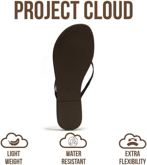 Project Cloud Flip Flops for Women Footwear- Lightweight and Memory Foam Insole Sandals for Women 2026 - Durable Non-Slip Beach Essentials Flats for Women Sandals (Foundations) - Image 5