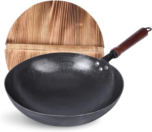 Wok de hierro fundido tradicional de 30 cm