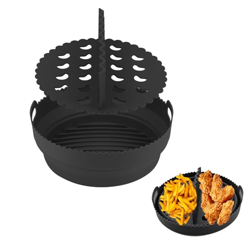 Molde Silicona Freidora de Aire, Reutilizable, Accesorio para Freidora de Aire Caliente, con Separador de Alimentos, para Utilizar en el Horno, Microondas o Olla, Rectángulos