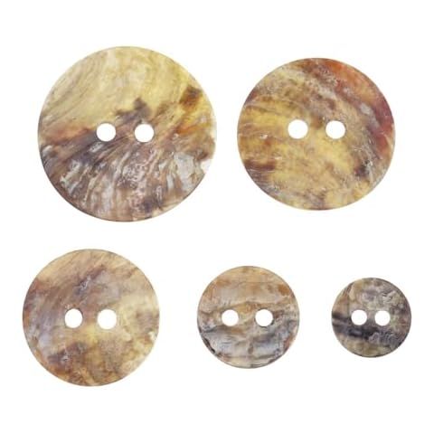 ECSiNG 100Pcs Natural Shell Round Buttons Cover